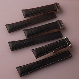 Watch Bands Authentic leather bracelet 19mm 20mm 22m used for labeling Hall Band mens wristband accessories folding buckle strap H240504