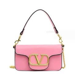 Luxury Brand Designer Chain Shoulder Bags Fashion v Letter Handbag Wallet Vintage Ladies Solid Color Leather Bag XEAH