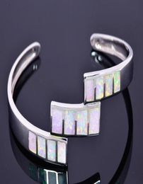 Whole Retail Fashion Fine White Fire Opal Bangles 925 Silver Plated Jewelry For Women BNT152200374567378531804