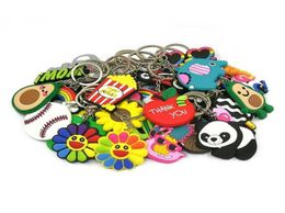 Mixed 40PCS PVC Keychain Ring Chain Holder Trinkets Kids Party Gift 2104101330997