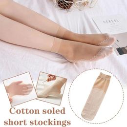 Women Socks 10 Pairs Spring Summer Soft Velvet Transparent Ultrathin Silk Bottom Lady Sock Splice Breathable Non- L7Q8