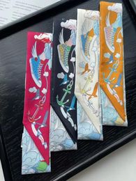 Designer Design Women039s Scarves 100 Silk Hair Scarves Bags Strap Jewelry1771103