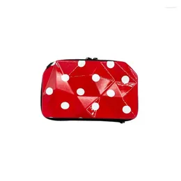 Duffel Bags 7-Inch High Aesthetic Waterproof Round Dot Crossbody Portable Makeup Bag Hard Shell Wash Storage
