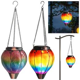 Garden Decorations Hanging Solar Lantern Air Balloon Backyard Fairy Decor Outdoor Light With Flickering Flame