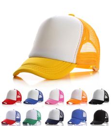 21colors Kids Trucker Cap children Mesh Caps Blank Trucker Hats Party Hats Snapback Hats Girls Boys Toddler Cap ZC012 50pcs3192929