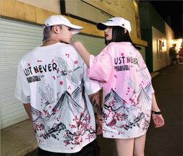 Men039s TShirts 2021 Men Hip Hop T Shirt Streetwear Japanese Sakura Painting Tshirt Short Sleeve Cotton Summer Harajuku TShir2750483