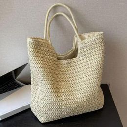 Storage Bags Woven Straw Beach Bag Bohemian Style Crochet Braided Women's Handbag With Large Capacity Lightweight Design For Commuting