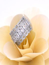 13MM Width Luxury Full Zircon Wedding Band Rings Classic Trendy Engagement Ring for Women Fashion Bridal Party Jewellery anillos7296810