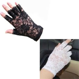 Sleevelet Arm Sleeves Womens Sexy Lace Gloves Sunscreen Short Fingerless Driving Spring/Summer Glove Accessories Q240430