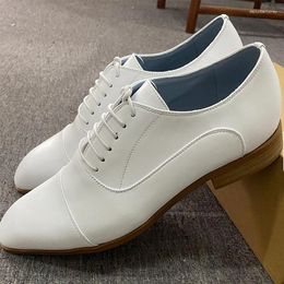 Dress Shoes Men's Genuine Leather Lace-up Oxfords Block Heel Anti-Slip Causal Spring Autumn Wedding Business