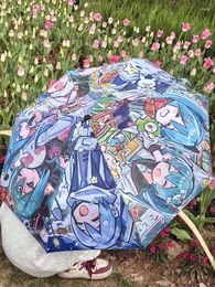 Umbrellas Project Sekai Colorful Stage Feat Cosplay Umbrella Windproof Anti-UV Protection Folding Portable Travel Rain