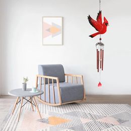 Decorative Figurines Decorations Hanging Ornaments Bells Creativity Red Adornment Crafts Iron Acrylic Aluminum Rod Bird Shaped Wind Chime