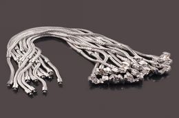 925 silver 10pcslot Snake Chain Safety Clasp European Fine Bracelet Fit DIY Charm Bracelets Bangles Jewellery For WomenMen Gift7339091