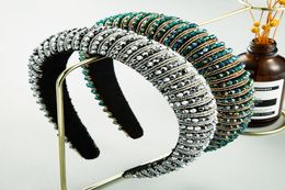 Full Crystal Hair Bands For Women Lady Luxury Shiny Padded Diamond Headband Hair Hoop Fashion Hair Accessories1628866