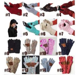 Party Favor Christmas Gifts CC Knitting Touch Screen Glove Capacitive Women Winter Warm Wool Gloves Antiskid Knitted Telefingers O6246543