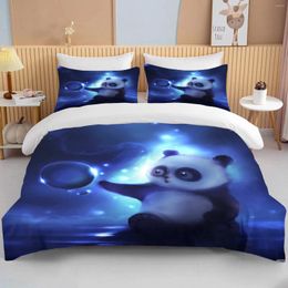 Bedding Sets 10 Sizes CutePanda 3 Piece Set King Size Double Bed Microfiber Or Polyester Duvet Cover Bedroom