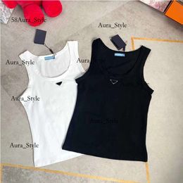 Prd Pada Women's Classic Designer T Shirts Sleeveless Woman Vests Summer Triangle Badge Triangle Tanks Tees Casual Lady Shirt Tops Praddas T Shirts Luxury 3118