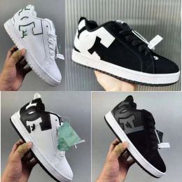 Treinador Trendy Versátil Suprimentos Designer DC Court Court Grafik Black Green Green Low Top Sneakers