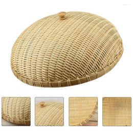 Dinnerware Sets Bamboo Bread Cover Circle Tray Picnic Covers Rattan Fruit Basket Anti-mosquito