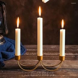 Candle Holders Metal Three Headed European Style Home And Wedding Props Decoration Handicrafts Ornaments Candlestick