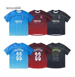 Men's T-Shirts Trapstar Mesh Football Jersey Blue Black Red Men Sportswear T-shirt Designer Fashion Clothing 77678