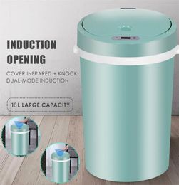 16L Automatic Intelligent Sensor Smart Trash Can Waste Bin Dustbin Plastic Household Dry and wet 2109075266103