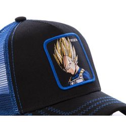 high quality New Ball Mesh Hat Vegeta Baseball Cap High Quality Curved Brim Snapback Cap Gorras Casquette Drop Designer Ha1953418