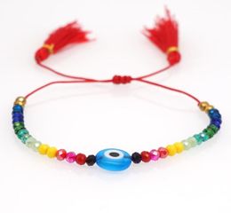 Beaded Strands Turkish Lucky Bracelets For Women Colourful Handmade Braided Rope Jewellery Red Bracelet Female2102062