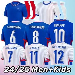 New 24/25 Euro Cup French Home Jersey MBAPPE Soccer Jerseys DEMBELE COMAN SALIBA KANTE Maillot De Foot Equipe Maillots GRIEZMANN Kids Men Fans Football Shirt S-4XL