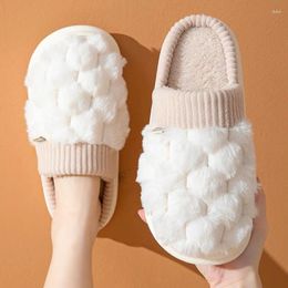 Slippers Concise Fluffy For Women Kawaii Winter Warm Indoor Woman Men Plush 5 Colour Choose