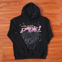 Mens Hoodies Sweatshirts Kanyes Style Spider 555555 Hoodie Jacket Spi5er 555 Pink Fashion Streetwear Printed Anq202 Y3G8