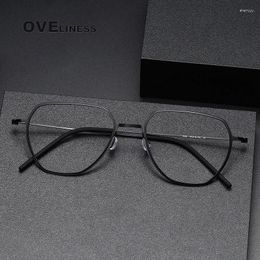 Sunglasses Frames 2024 Pure Titanium Glasses Frame Men Women Retro Prescription Eyeglasses Vintage Ultralight Myopia Optical Male Eyewear