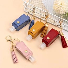 Storage Bottles Leakproof Hand Sanitizer Bottle Universal Keychain Leather Holder Portable Refillable Containers