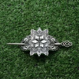 Hair Clips 1 Pcs Vintage Geometric Flower Petal Alloy Silver Plated High Quality Handmade For Women Accessories Gift