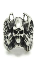 2pcs Fast Ghost Skull Grenade Ring 316L Stainless Steel Fashion Jewellery Cool Biker Double8687614