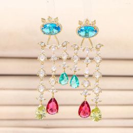 Dangle Earrings EVACANDIS Teardrop 5A Cubic Zirconia For Women Gorgeous Tassel Gemstone Wedding Premium Jewellery Runway Accessories