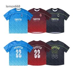 Men's T-Shirts Trapstar Mesh Football Jersey Blue Black Red Men Sportswear T-shirt Designer Fashion Clothing 5555676