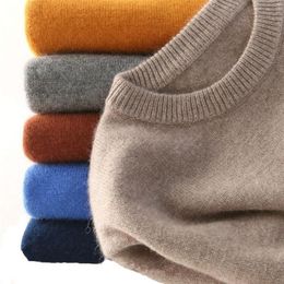Men Cashmere Sweater Autumn Winter Soft Warm Jersey Jumper Robe Hombre Pull Homme Hiver Pullover V-Neck O-Neck Knitted Sweaters 220812 217r