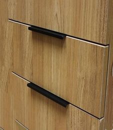 96MM 128MM 160MM Modern simple cabinet door edge sealing handles antique black drawer dresser hide knob 5" 6.3" matte silver5897393