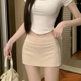 Skirts Women's Korean Version Half Skirt With Side Slit Anti Glare Casual Sports Yoga Pants