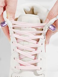 Shoe Parts Colourful Diamond Elastic Laces Sneakers No Tie Shoelaces Rhinestone Without Ties Kids Adult Quick Flat Shoelace 1Pair