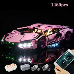 Technical Building Blocks Racing Sport Car Model City Mechanical Speed Vehicle Supercar Bricks Puzzle Toys Kid Adult Gift 240428