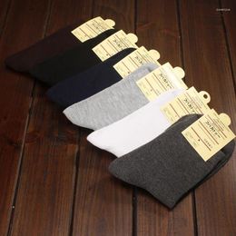 Men's Socks Cotton Black Business Casual Breathable Spring Autumn Male Crew Meias Sokken Exercise Tube White