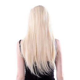 hair Natural long fashion chemical womens straight medium golden length fiber bangs high temperature silk mechanism full head cover