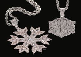 Personalised Gold White Gold Bling Full Diamond Snowflake Chain Necklace Hip Hop Rapper Womens Mens Blingbling Jewellery Gifts for3371702