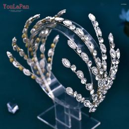 Hair Clips TOPQUEEN Gorgeous Headband For Bride Rhinestone Woman Headwear Wedding Accessories Headdress Ornaments HP533