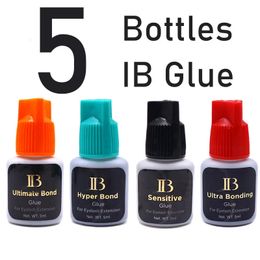 5 Bottles IBeauty Ultra Super Glue Individual Fast Drying False Eyelash Extensions Supplies Strong Cola 5ml Beauty Makeup Tools 240426