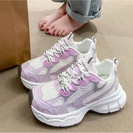 Casual Shoes Spring Chunky Sneakers Women Korean Thick Bottom Platform 5CM Height Increasing Sport Dad Running Woma