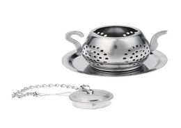 2021 Loose Teapot Shaped Tea Leaf Infuser Spice Stainless Steel Drinking Infuser Herbal Filter Teaware Tools4434342