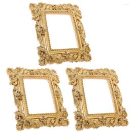 Frames 3 Pcs Bulk For Display Gold Decorative Po Jewellery Picture Kit Resin Vintage Golden